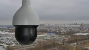 Controlled speed dome PTZ camera in outdoors