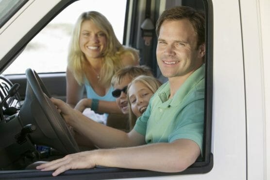 Family in RV on Vacation With a Security Camera