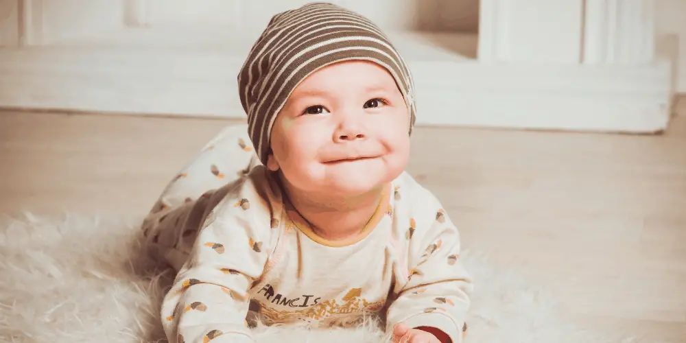 baby boy crawling in the living room