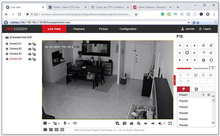 HikVision Google Chrome & IE Tab