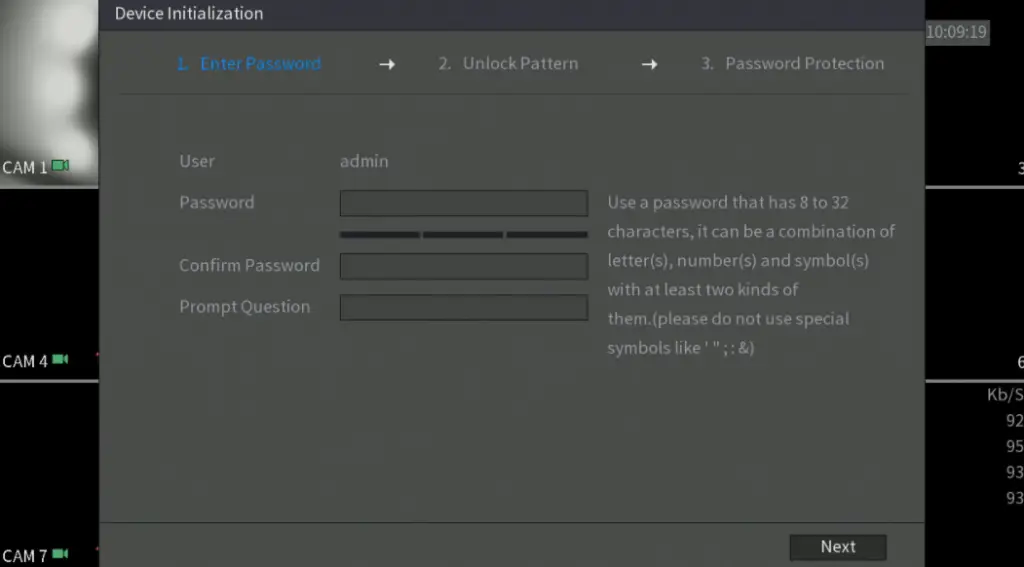 amcrest device initialization