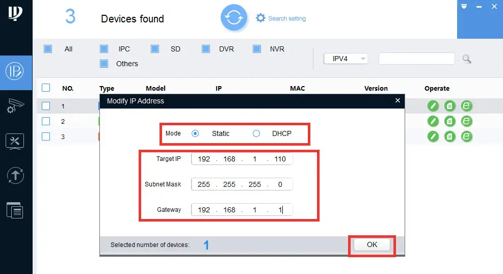 amcrest device setting