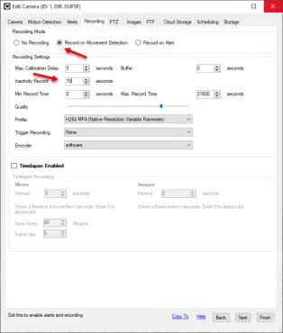 configure recording