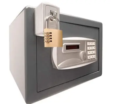 padlocking hotel safe