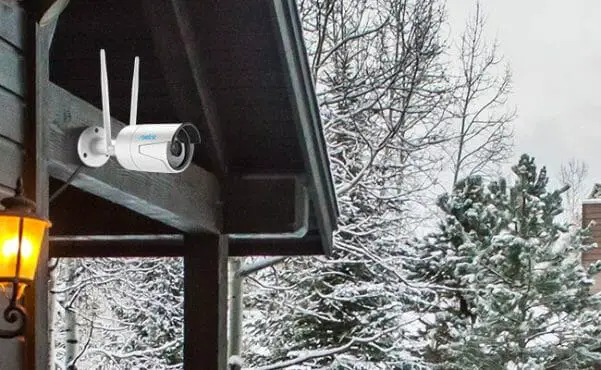 security camera on winter