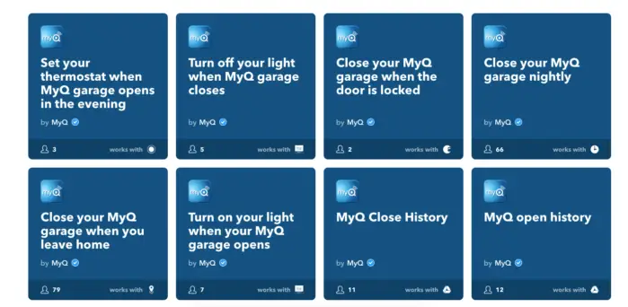 IFTTT MyQ Applet