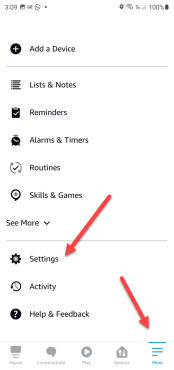 alexa menu icon