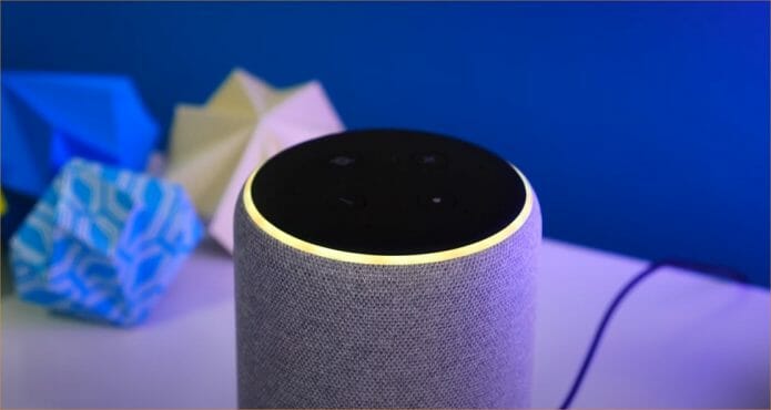 amazon device alexa with yellow light ring