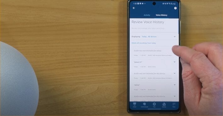 review alexa history on phone