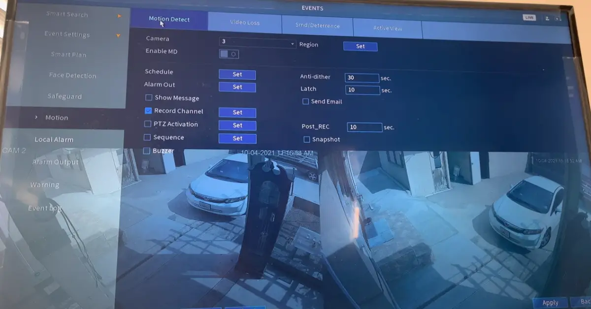 Lorex Cloud Motion Detection Settings