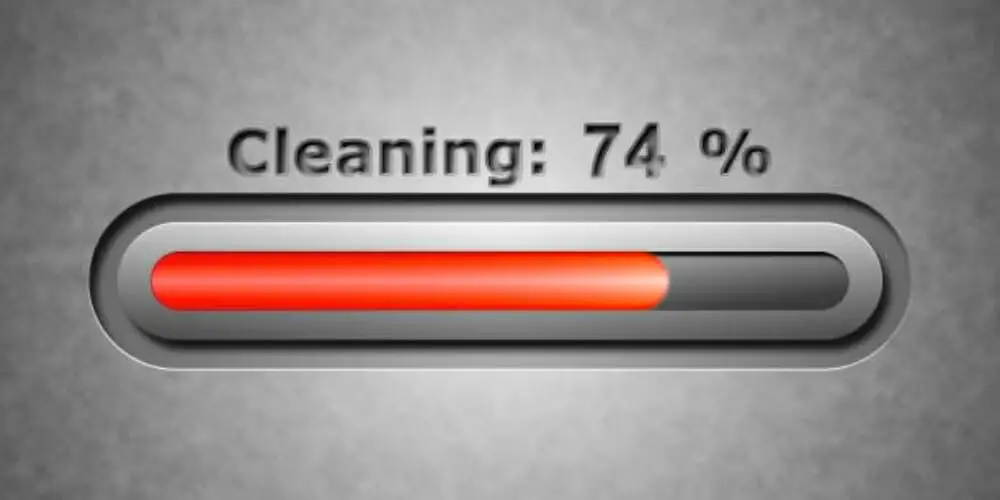 cleaning files at 74%