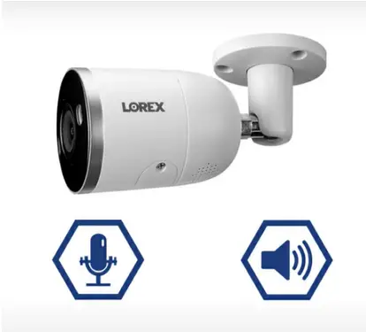 Lorex camera and the mic and volume icons