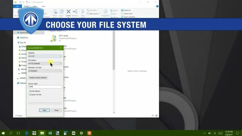 formatting sd card using windows pc