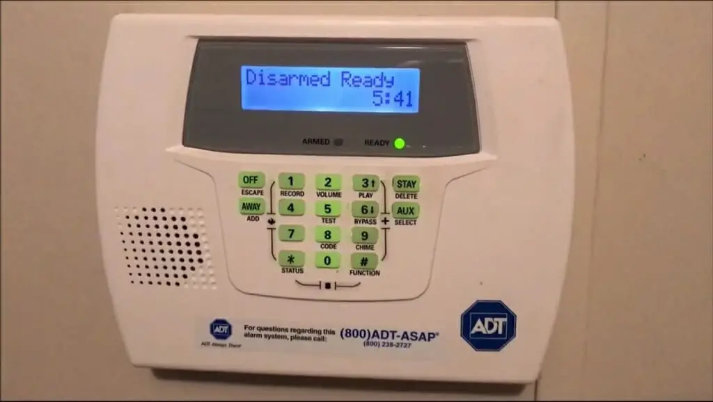ADT device disarmed ready