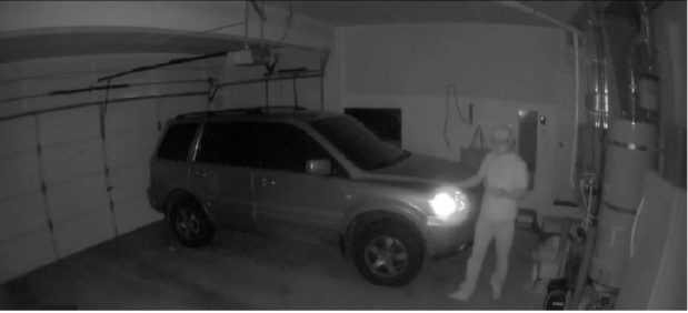 arlo security camera viewed at night