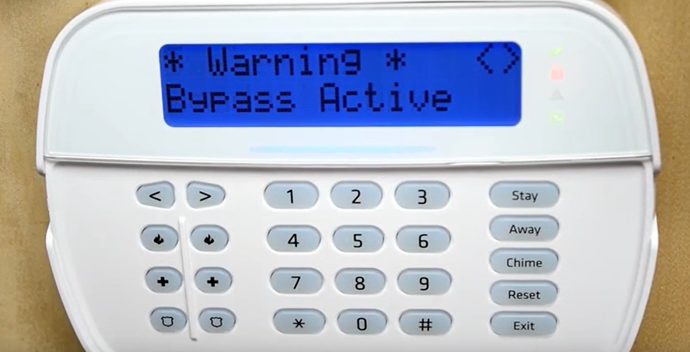 ADT device giving warning that the bypass is already activated