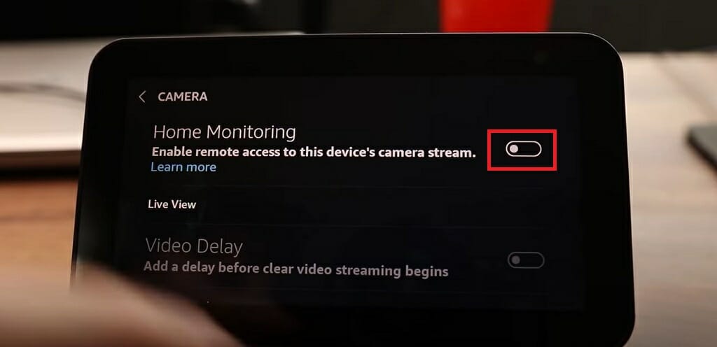 echo show home monitoring camera enable