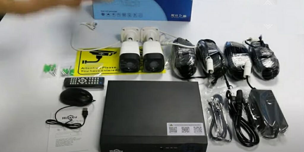 different security camera and its wire adaptor