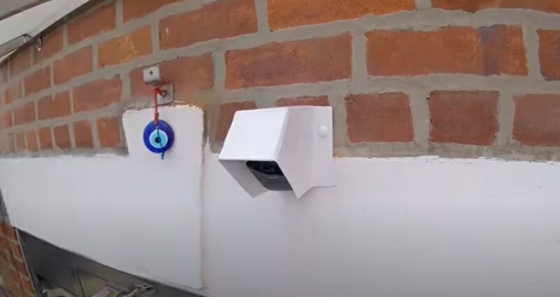 installed diy housing for security camera
