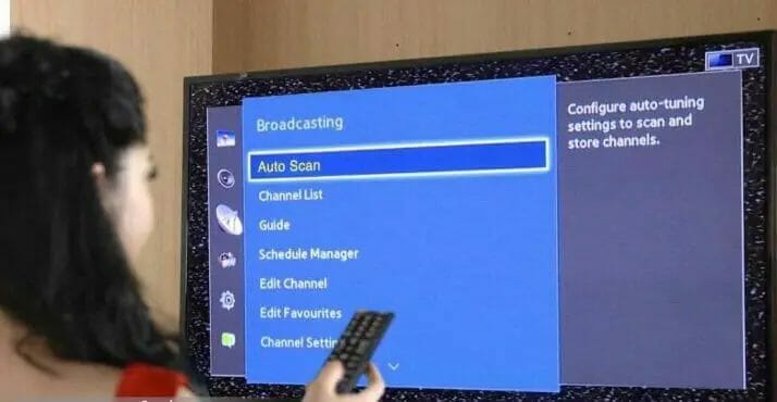 auto scanning the tv