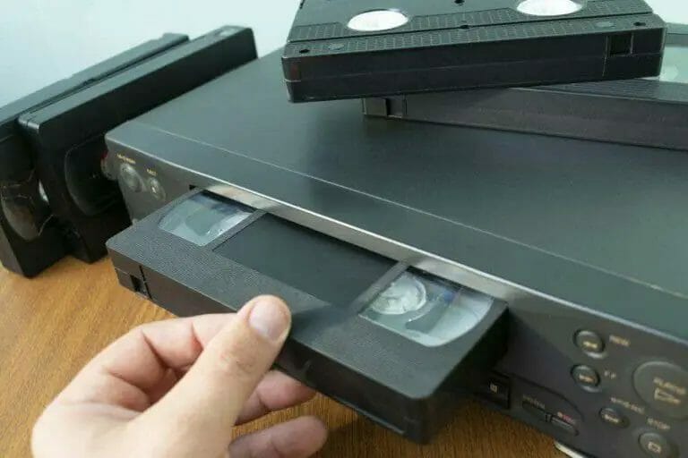 insert blank cassette into the VCR to record the videos