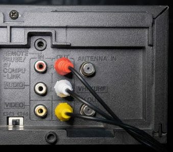 RCA ports on the back of a VCR
