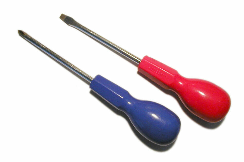 blue and red screwdrivers