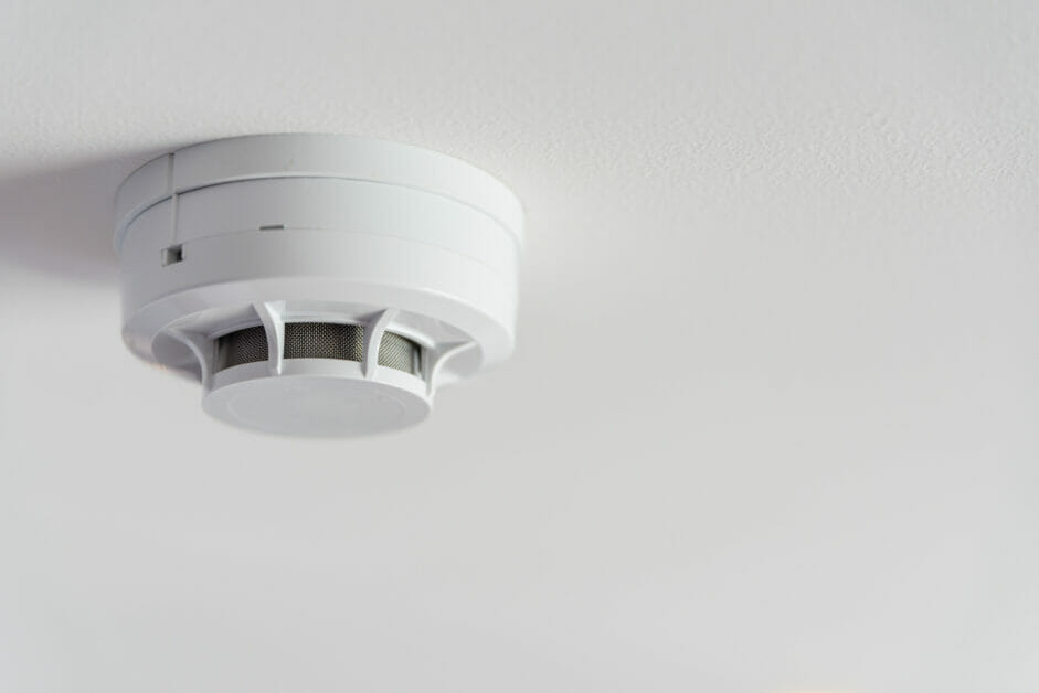 close up look of a smoke detector